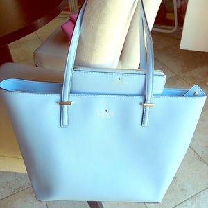A set of Kate Spade blue tote & wallet